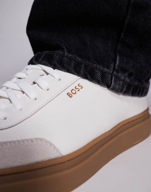 BOSS Kieran court sneakers in white, 4 of 5