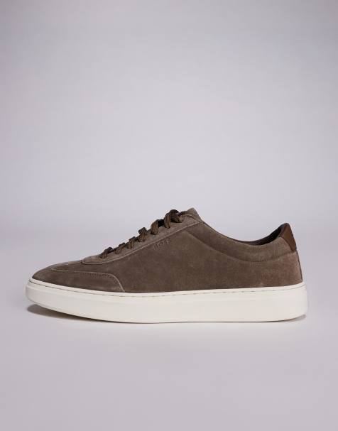 Boss Kieran court trainer in dark beige - view 2