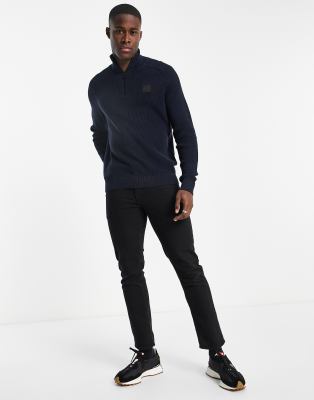 hugo boss navy zip jumper