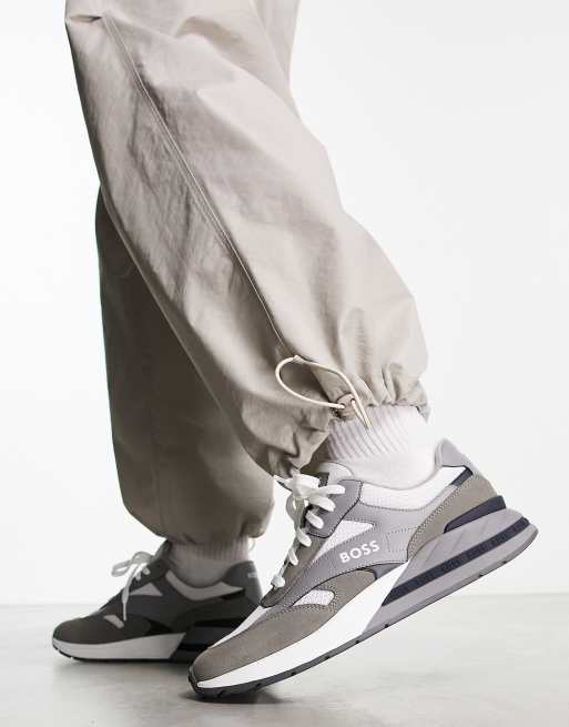 BOSS Kurt – Runn – Sneaker in offenem Grau