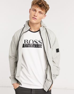BOSS Land lightweight jacket in gray | ASOS