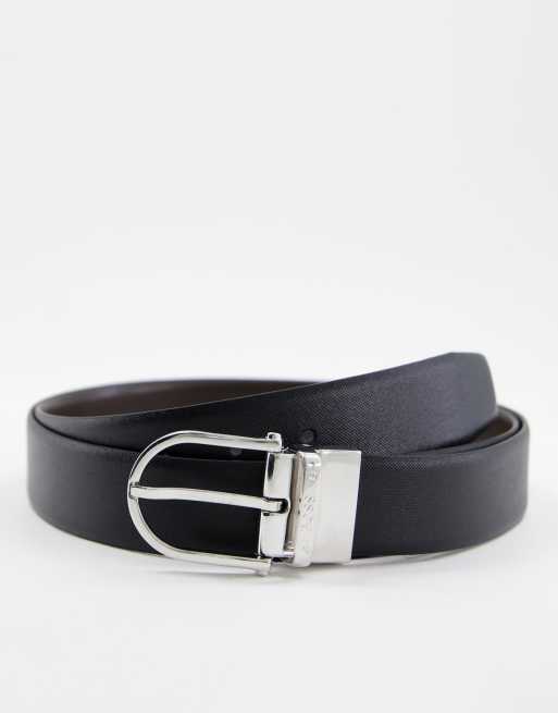 BOSS leather belt in black