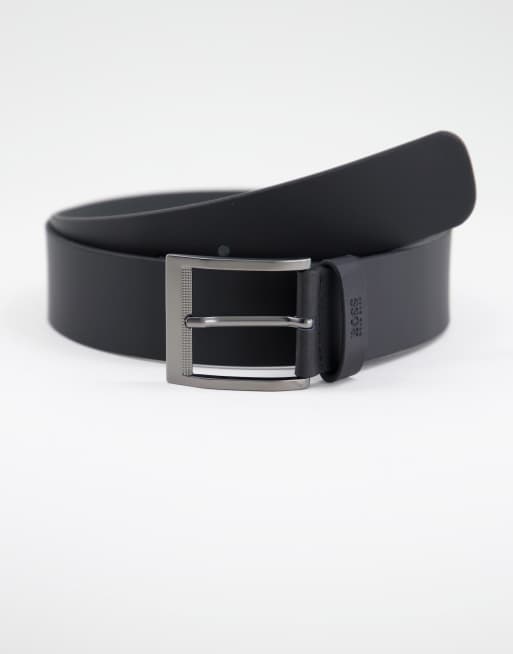 BOSS leather belt in black | ASOS