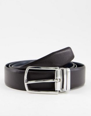 BOSS leather belt in dark brown