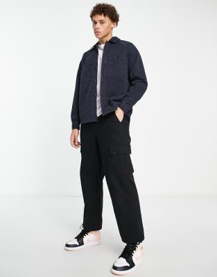 Boss Locky overshirt with patch logo in navy - ASOS Price Checker
