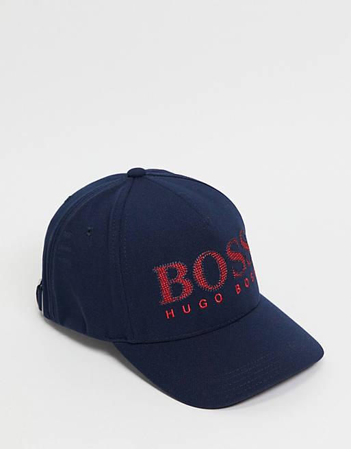 BOSS logo cap in navy