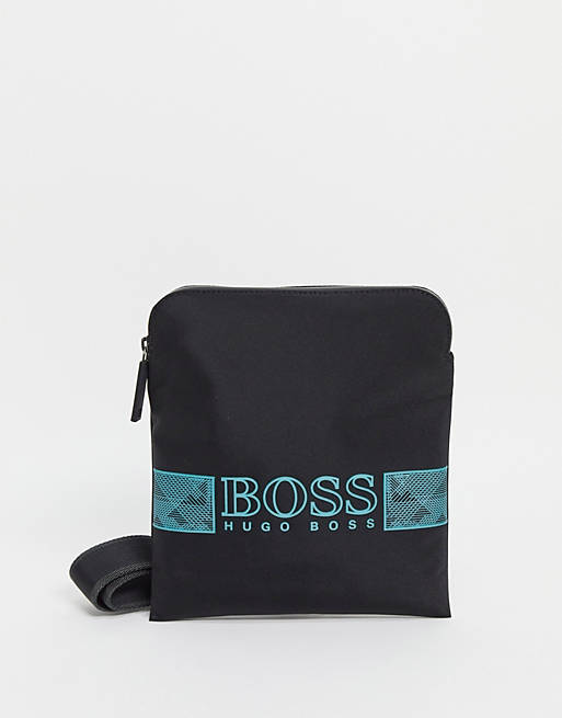 BOSS logo messenger bag in black
