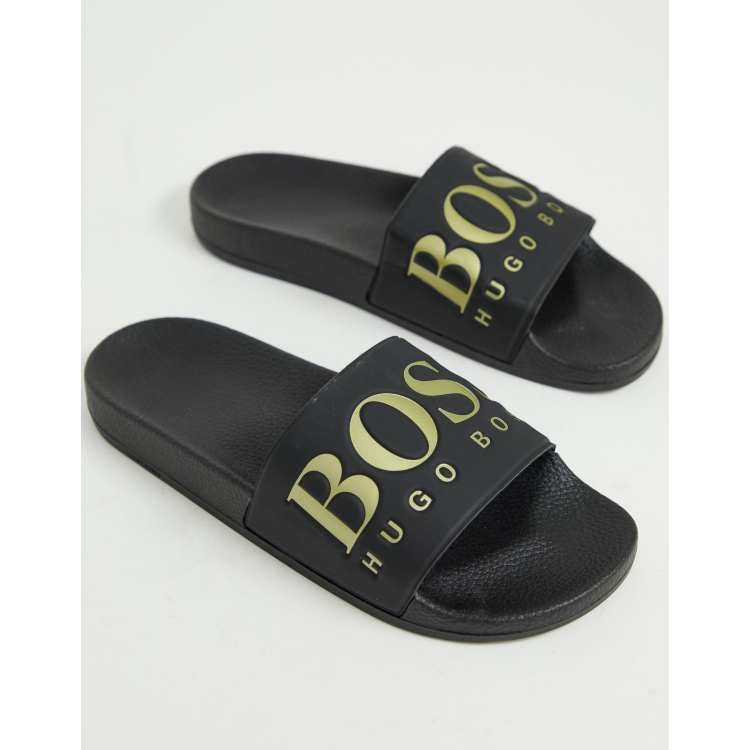 Hugo boss black 2024 and gold sliders