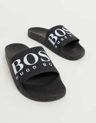 hugo boss sliders black