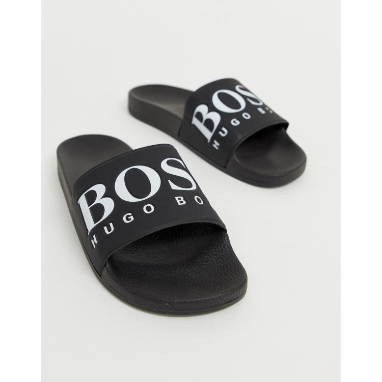 Mens boss sliders on sale sale