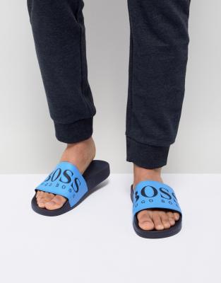 BOSS Logo Sliders in Navy | ASOS