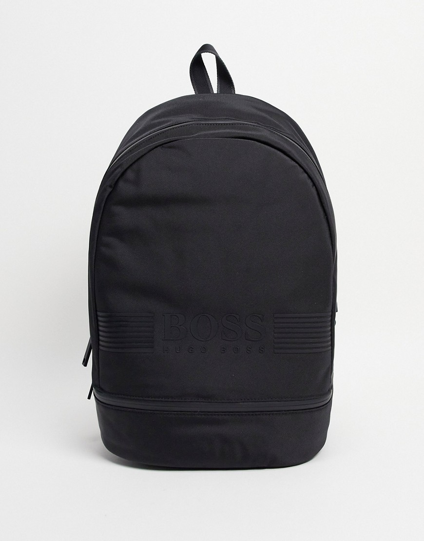 BOSS logo zip detail backpack in black