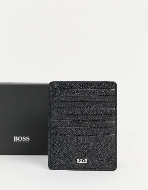 BOSS long card holder wallet in black ASOS