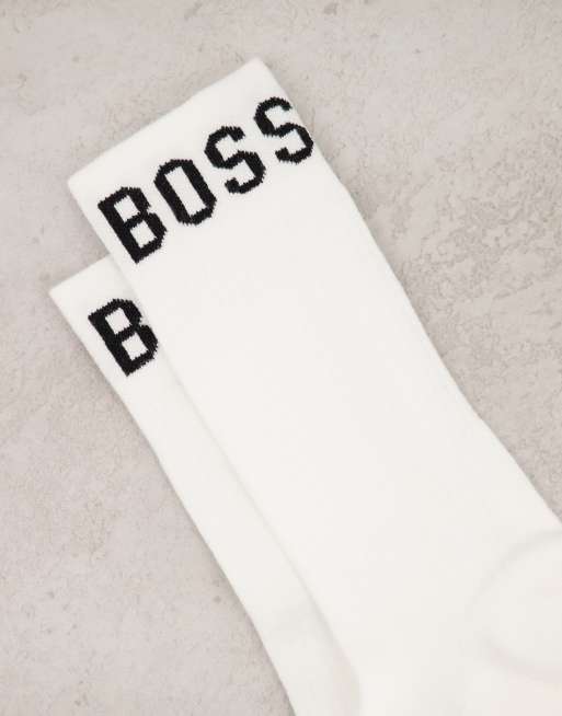 BOSS - Lot de 2 paires de chaussettes de sport à logo - Blanc, 4 de 4