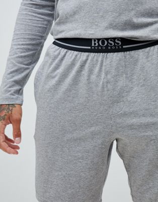 BOSS lounge shorts with contrast waistband-Grey
