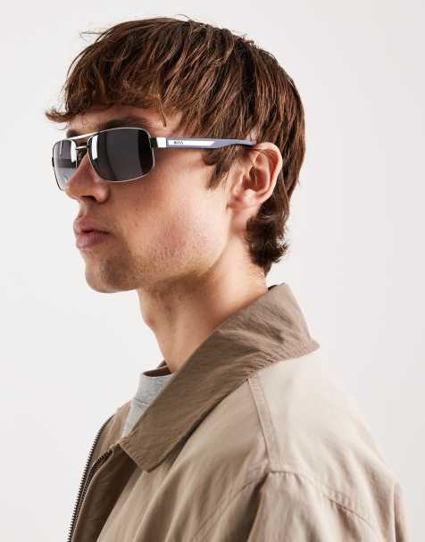 BOSS - Lunettes de soleil aviateur - Argenté foncé mat - view 1