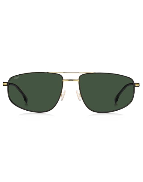 BOSS - Lunettes de soleil aviateur - Noir mat et doré - view 1