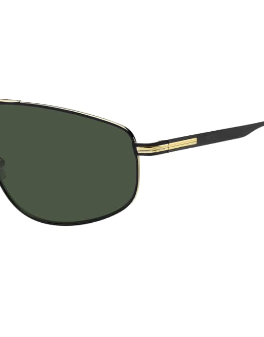 BOSS - Lunettes de soleil aviateur - Noir mat et doré, 3 de 3