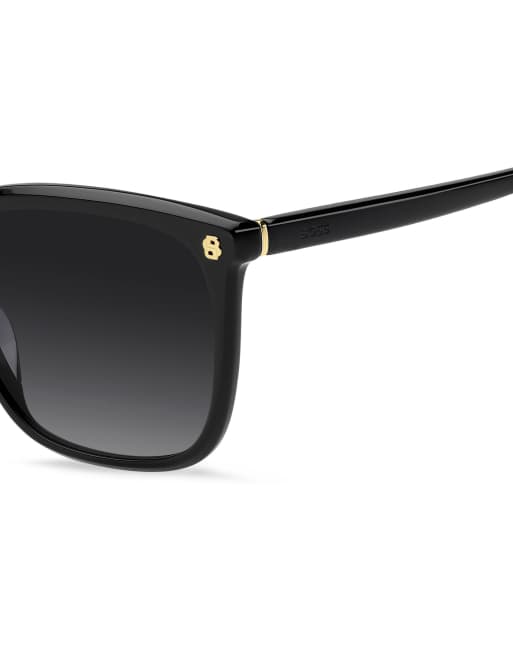 BOSS lunettes de soleil carrées avec verres dégradés gris, noir, 5 de 6