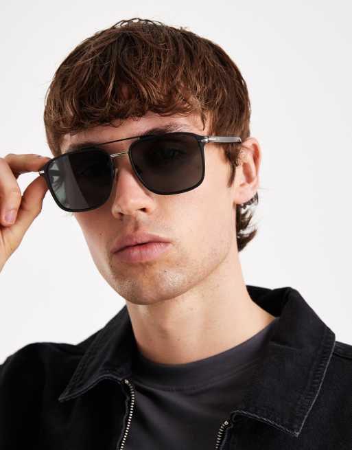 BOSS - Lunettes de soleil carrées - Noir mat et doré , 3 de 3