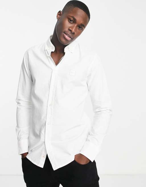 BOSS - Mabsoot - Hvid skjorte med lange ærmer i slim fit, 2 af 4