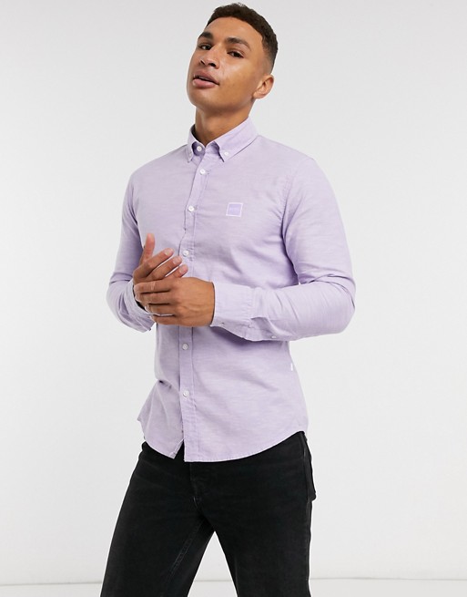 BOSS Mabsoot slim fit shirt in lilac