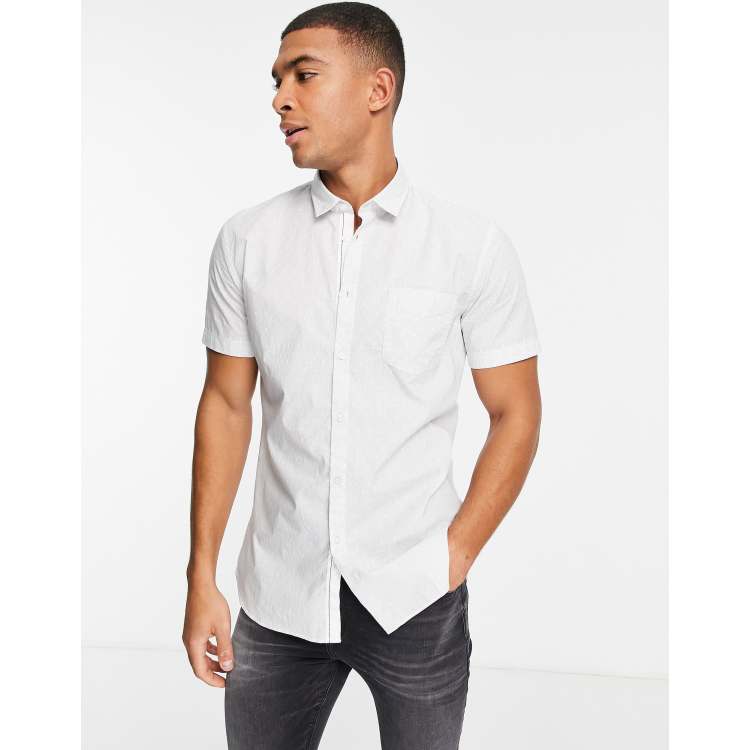 BOSS Magneton short sleeve shirt in white ASOS
