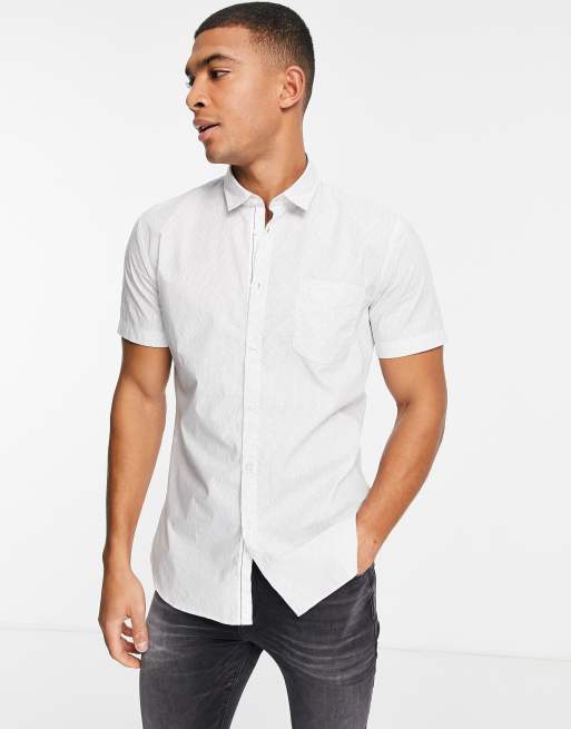 Hugo boss short 2025 sleeve shirt white