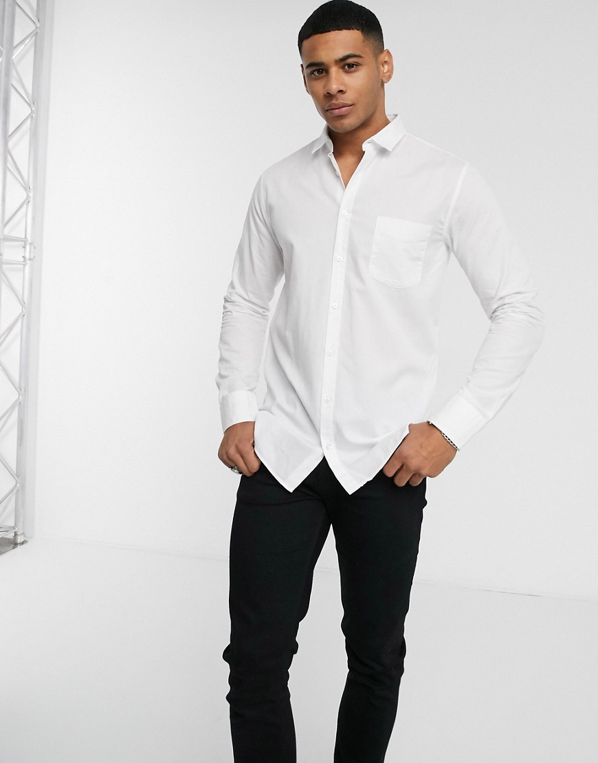 BOSS - Magneton - Slim-fit overhemd met wit