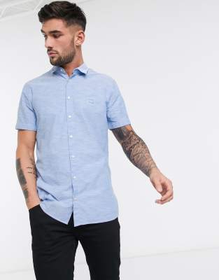 slim fit short sleeve button down