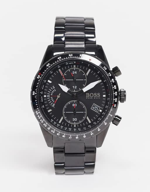 BOSS mens bracelet chronograph watch in black 1513854