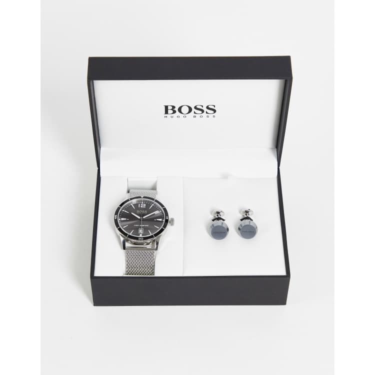 Hugo boss watch and cufflinks mens gift outlet set