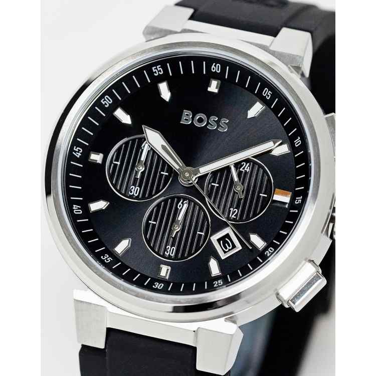 Hugo boss watch silver deals with black face