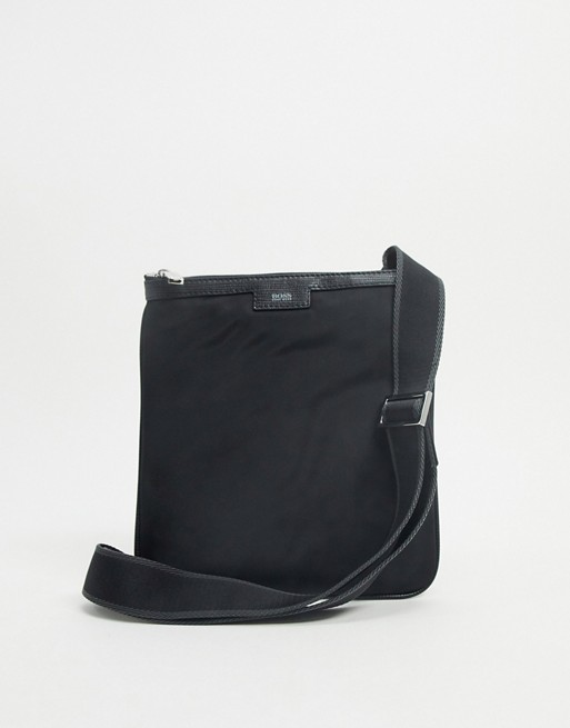 BOSS meridian single zip leather bag