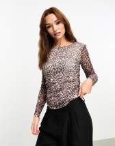 ASOS DESIGN co-ord top with open neck and mandarin collar