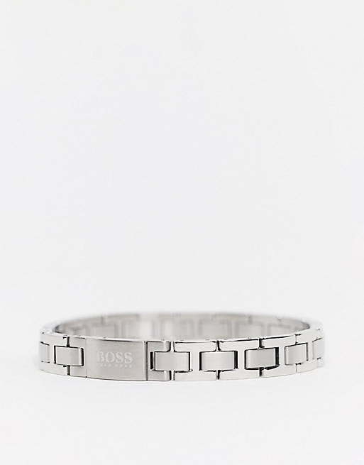  Boss metal link bracelet in silver 