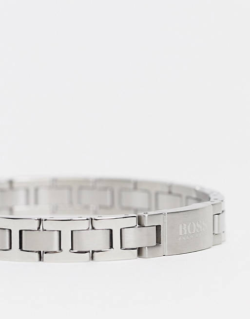 Jewellery Boss metal link bracelet in silver 