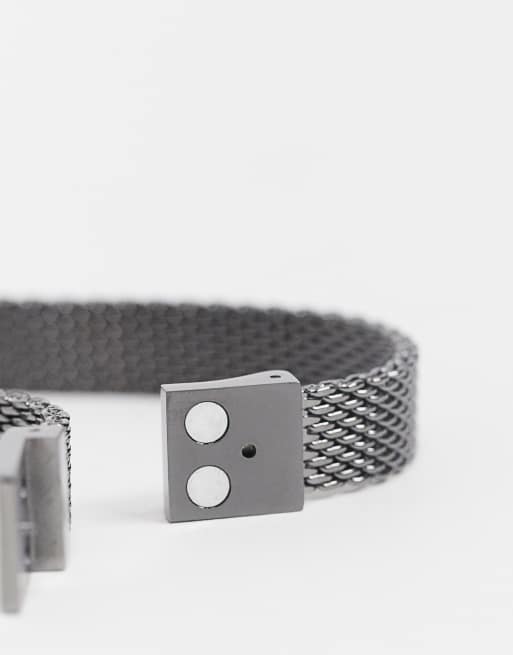 BOSS metal mesh bracelet in grey, 2 of 4