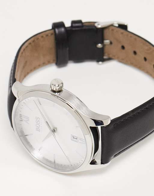 BOSS - Montre pour homme en cuir avec cadran blanc - Noir 1513893, 4 de 4