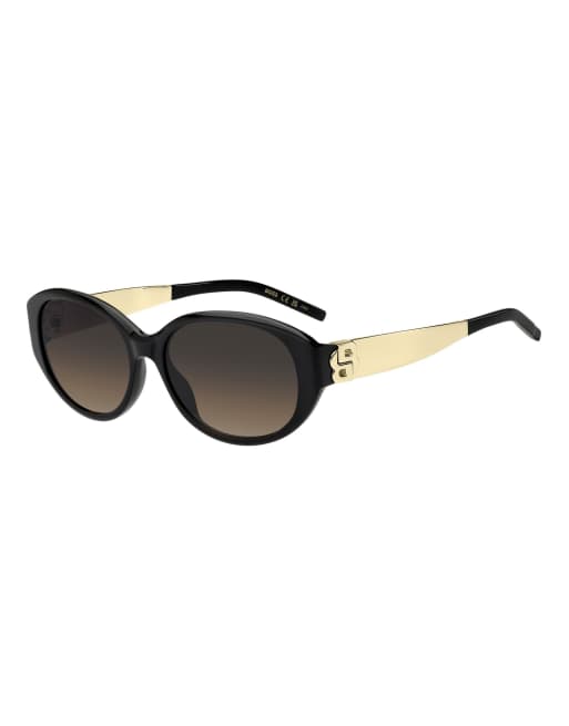 Boss occhiali da sole ovali - neri con lenti sfumate grigio-marrone, 3 di 7