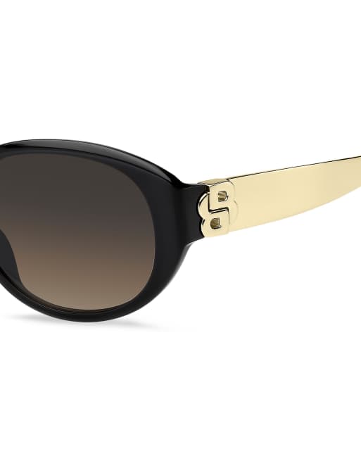 Boss occhiali da sole ovali - neri con lenti sfumate grigio-marrone, 6 di 7