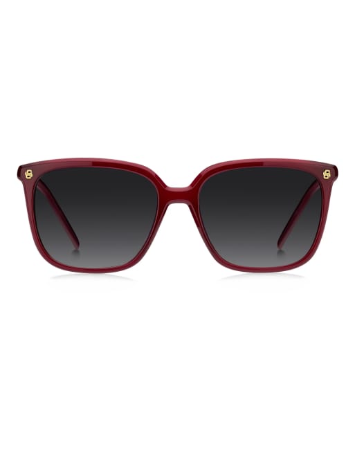 BOSS occhiali da sole squadrati con lenti sfumate grigie, rosse, 2 di 6