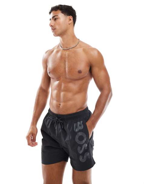 Boss Octopus swim shorts in black
