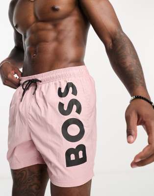 BOSS Octopus short swim shorts in pastel pink - ASOS Price Checker