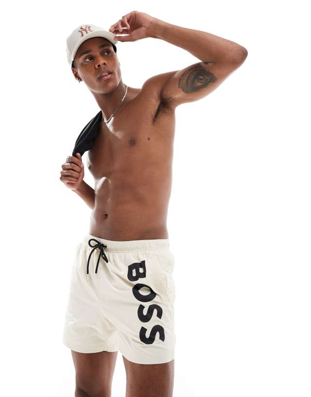 BOSS Bodywear - Boss Octopus swim short in white