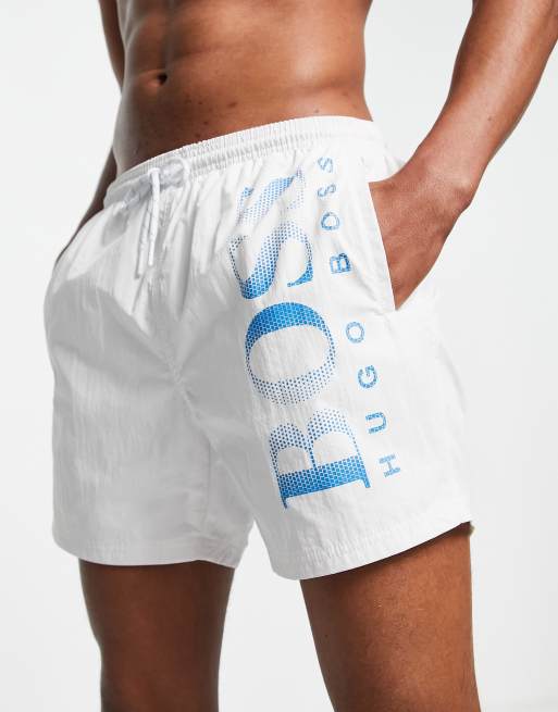 BOSS Octopus swim shorts in white