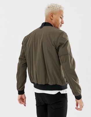 BOSS Onaci bomber jacket in khaki | ASOS