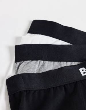BOSS One 3-pack boxer briefs in black, white and grey