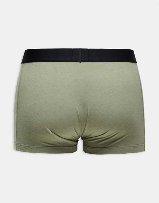 Boss One 3-pack trunks in green, grey and navy, 3 of 3