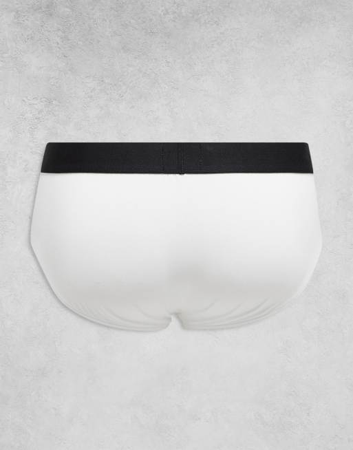 BOSS One Bodywear 3-pack front icon logo hipster briefs in white, 3 of 3